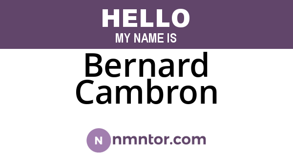 Bernard Cambron