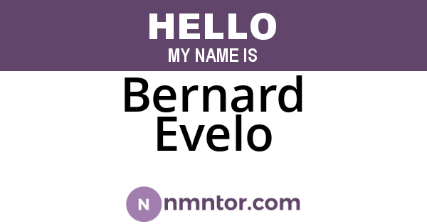 Bernard Evelo