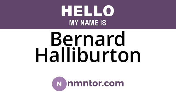 Bernard Halliburton