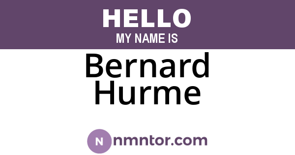 Bernard Hurme