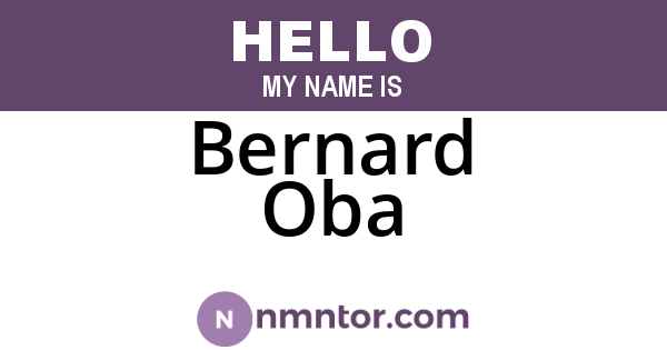 Bernard Oba