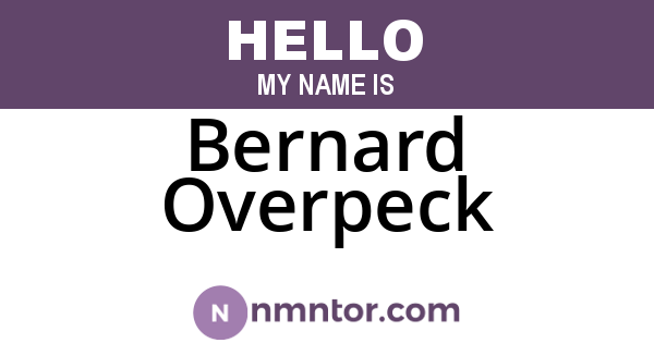 Bernard Overpeck