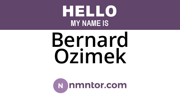 Bernard Ozimek