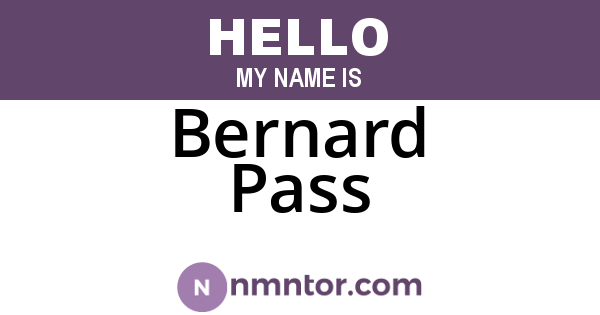Bernard Pass