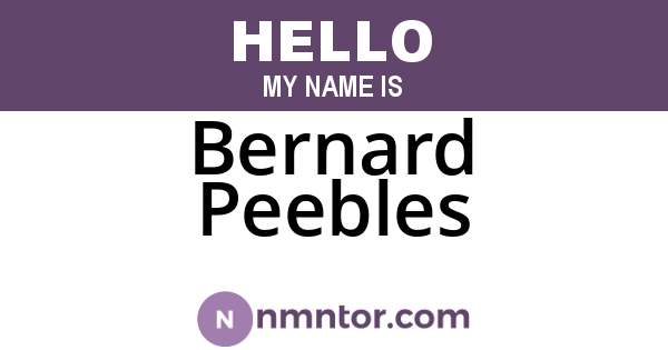 Bernard Peebles