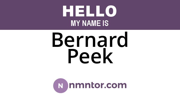 Bernard Peek