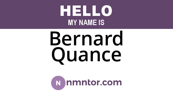 Bernard Quance