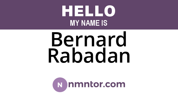 Bernard Rabadan