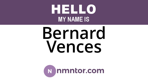 Bernard Vences