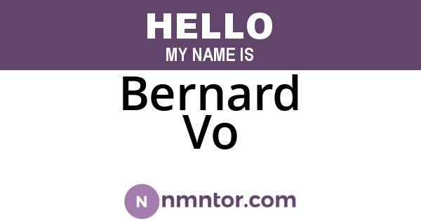 Bernard Vo