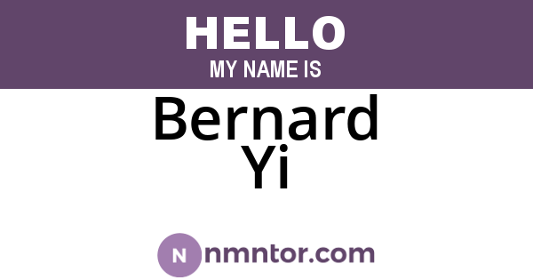 Bernard Yi