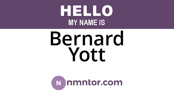 Bernard Yott