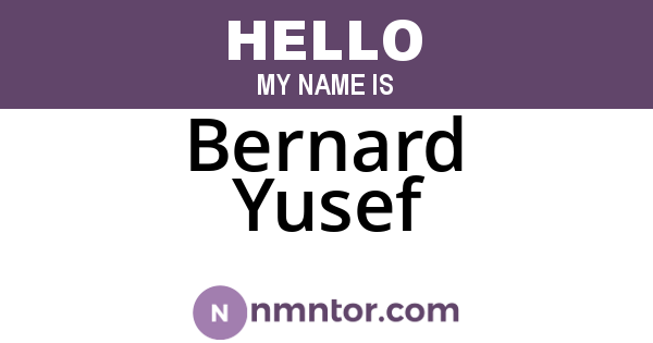 Bernard Yusef