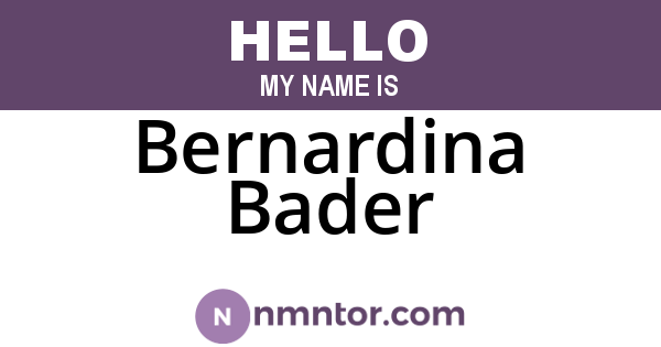 Bernardina Bader