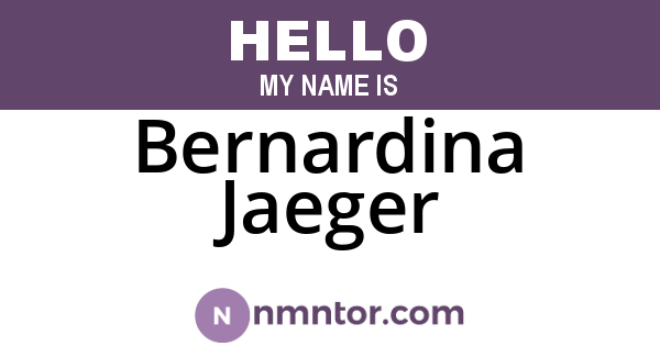 Bernardina Jaeger