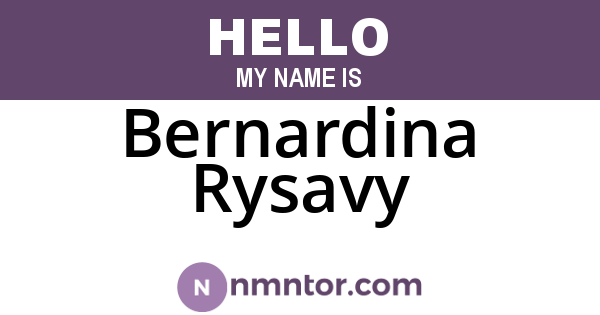 Bernardina Rysavy