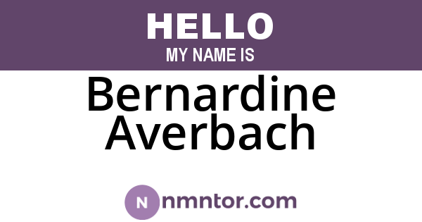 Bernardine Averbach