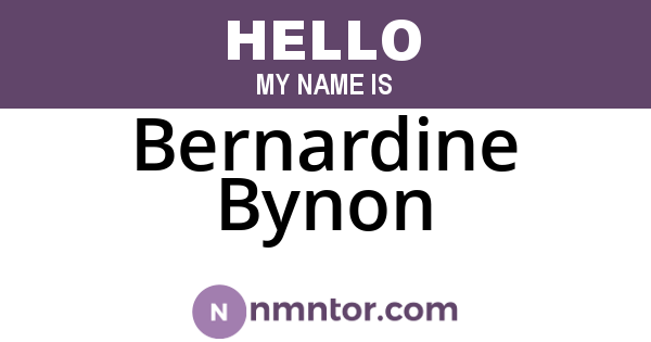 Bernardine Bynon