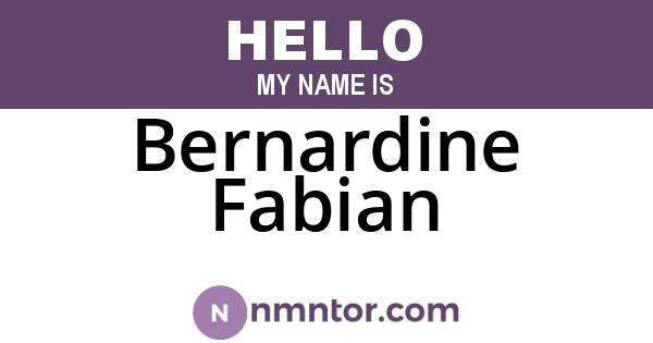 Bernardine Fabian