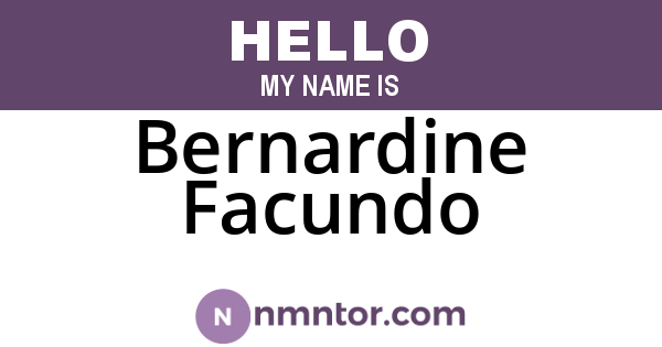 Bernardine Facundo