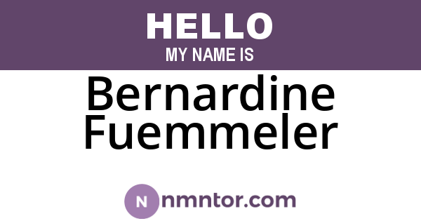 Bernardine Fuemmeler