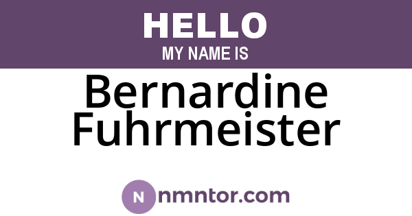 Bernardine Fuhrmeister