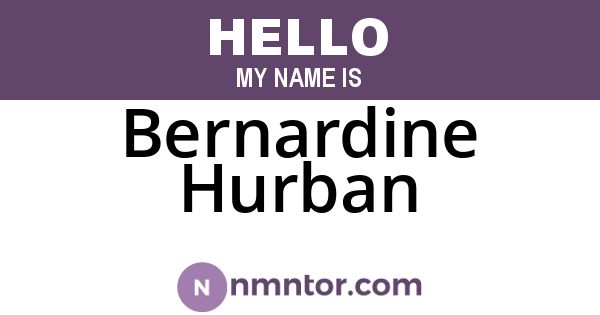 Bernardine Hurban