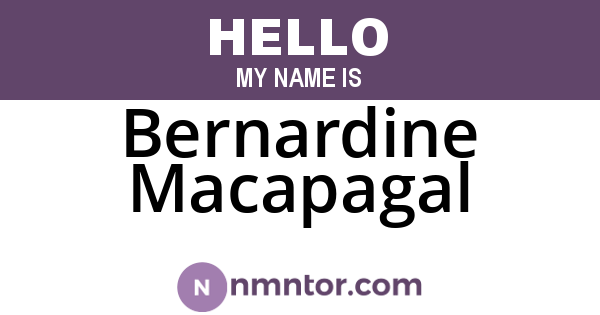 Bernardine Macapagal