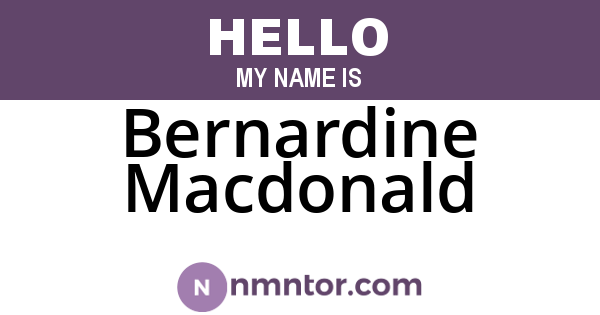 Bernardine Macdonald