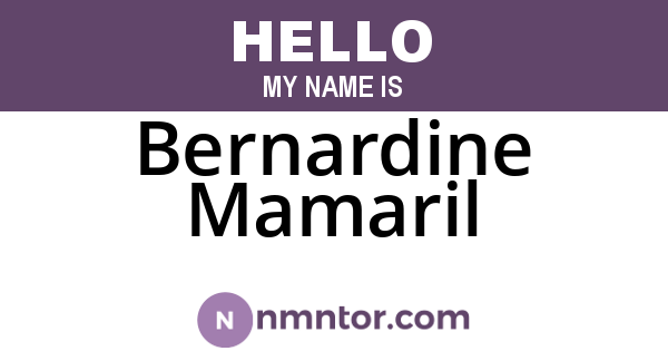 Bernardine Mamaril