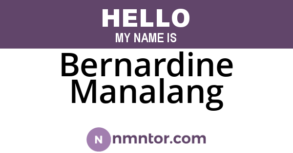 Bernardine Manalang