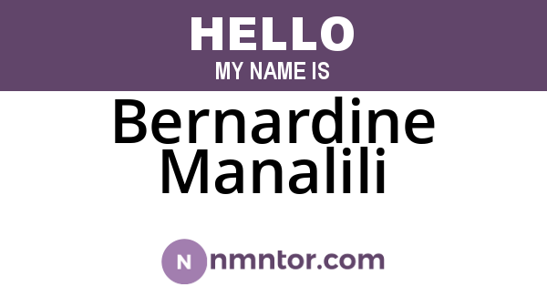 Bernardine Manalili