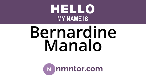 Bernardine Manalo
