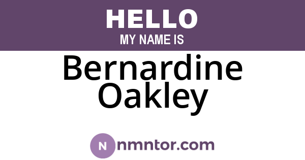 Bernardine Oakley