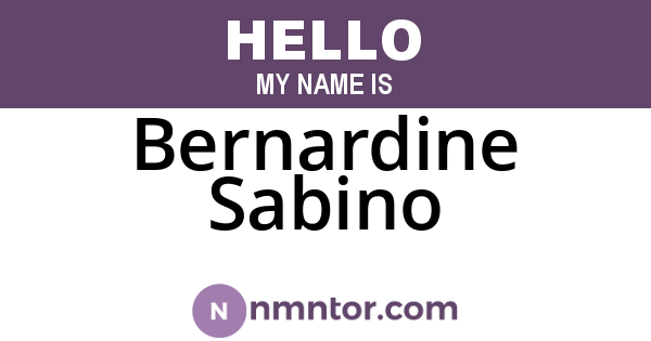 Bernardine Sabino