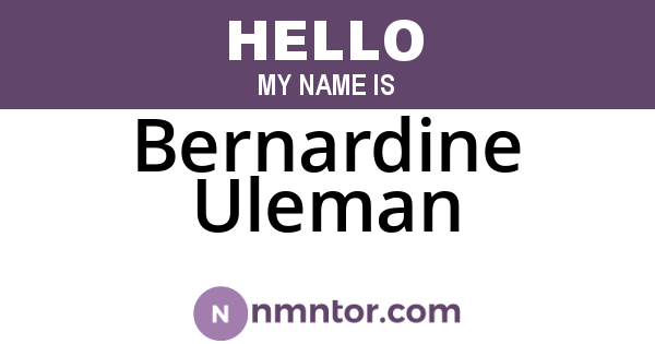 Bernardine Uleman