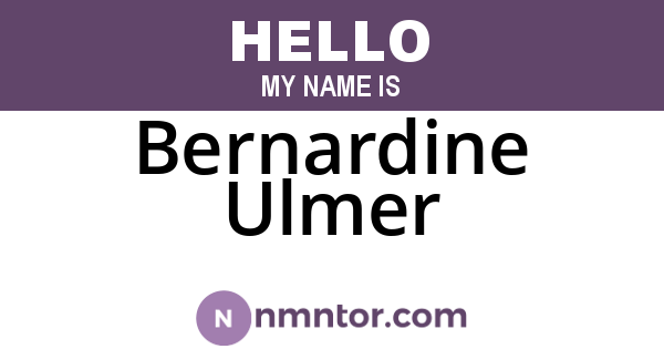 Bernardine Ulmer