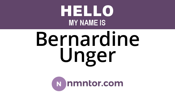 Bernardine Unger
