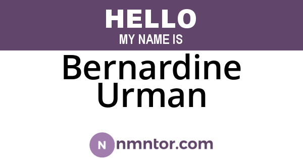 Bernardine Urman
