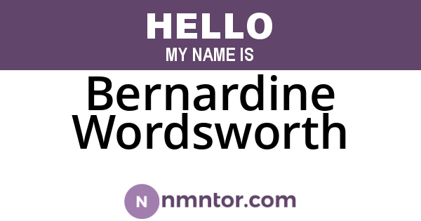 Bernardine Wordsworth