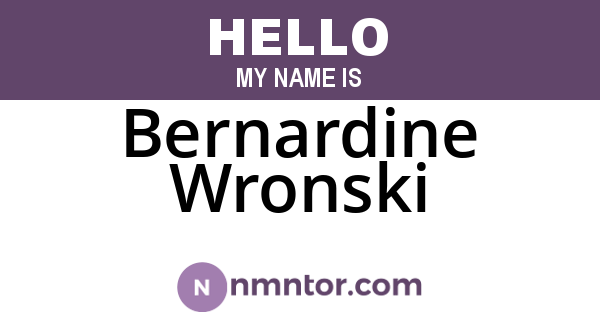 Bernardine Wronski