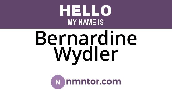 Bernardine Wydler