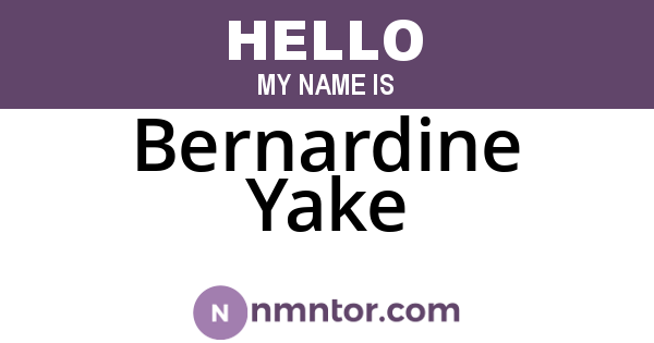 Bernardine Yake