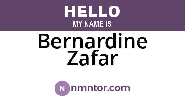Bernardine Zafar