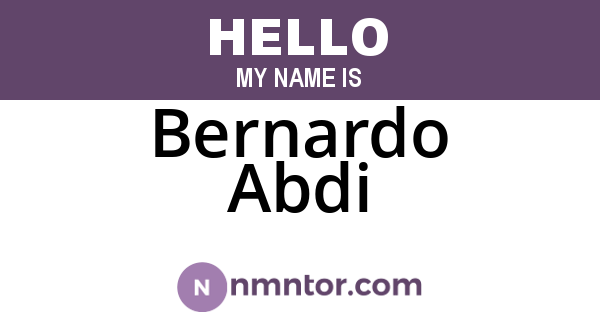Bernardo Abdi