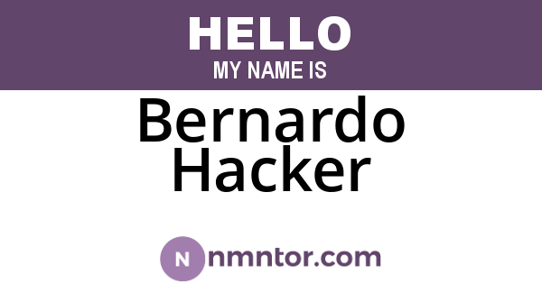 Bernardo Hacker