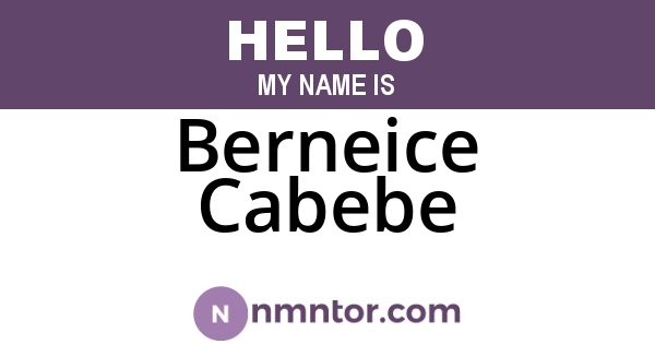 Berneice Cabebe