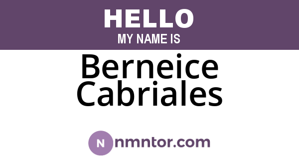 Berneice Cabriales