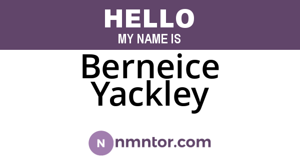 Berneice Yackley
