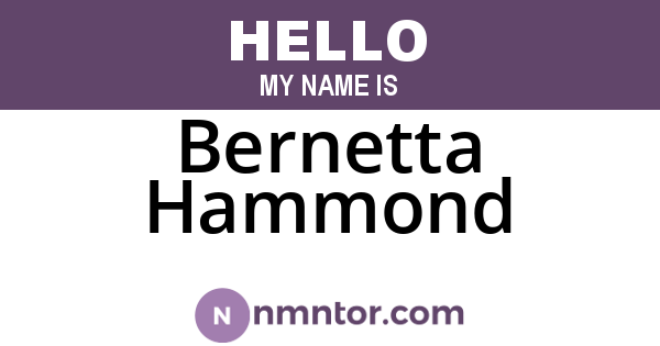 Bernetta Hammond